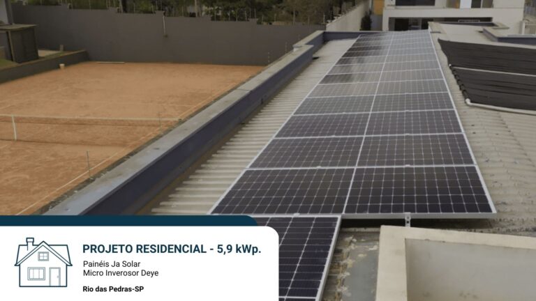 PROJETO 5,9 kWp. Painéis Ja Solar Micro Inverosor Deye Rio das Pedras-SP