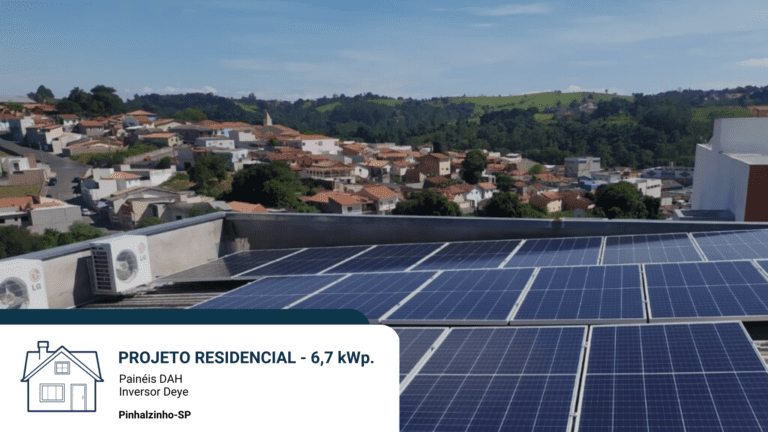 PROJETO 6,7 kWp. Paineis DAH Inversor Deye Pinhalzinho-SP